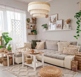 Fringe Pendant Light, Cotton Pendant Light Fixture, Boho Light, Nursery Ceiling Lamp